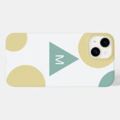 Modernes geometrisches Muster Mit Monogramm Case-Mate iPhone Hülle (Rückseite (Horizontal))