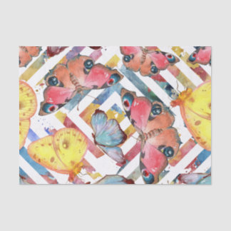 Modernes geometrisches Muster mit Schmetterlingen Seidenpapier