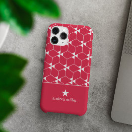 Modernes geometrisches Muster mit Stern Monogram Case-Mate iPhone Hülle