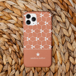 Modernes geometrisches Muster mit Stern Monogram Case-Mate iPhone Hülle