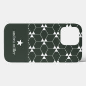 Modernes geometrisches Muster mit Stern Monogram Case-Mate iPhone Hülle (Rückseite (Horizontal))