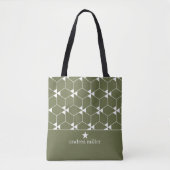 Modernes geometrisches Muster mit Stern Monogram Tasche (Vorderseite)