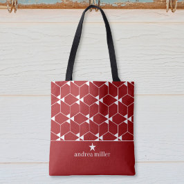 Modernes geometrisches Muster mit Stern Monogram Tasche