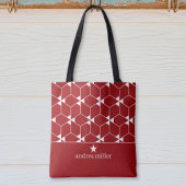 Modernes geometrisches Muster mit Stern Monogram Tasche