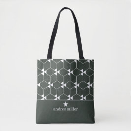 Modernes geometrisches Muster mit Stern Monogram Tasche