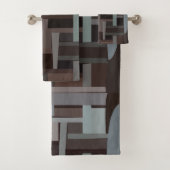 Modernes geometrisches Muster Mitte des Jahrhunder Badhandtuch Set (Insitu)