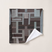 Modernes geometrisches Muster Mitte des Jahrhunder Badhandtuch Set (Waschlappen)