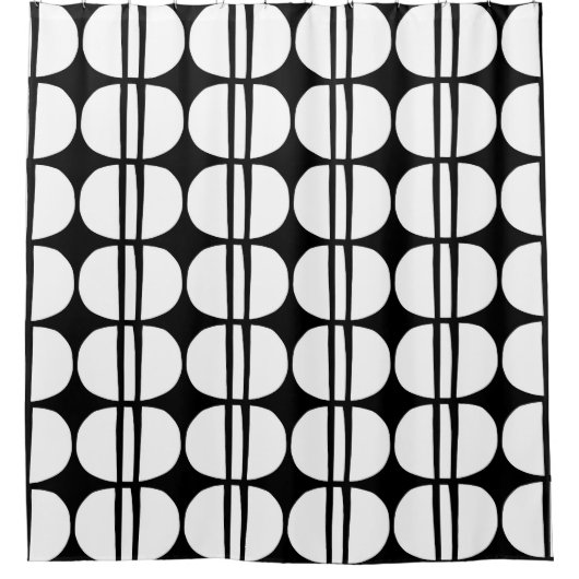 Modernes geometrisches Muster Mitte des Jahrhunder Duschvorhang (Vorderseite)