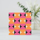 Modernes geometrisches Muster Mitte des Jahrhunder Einladung (Stehend Vorderseite)