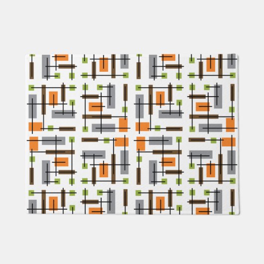 Modernes geometrisches Muster Mitte des Jahrhunder Fußmatte (Vorderseite)