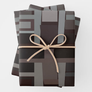 Modernes geometrisches Muster Mitte des Jahrhunder Geschenkpapier Set