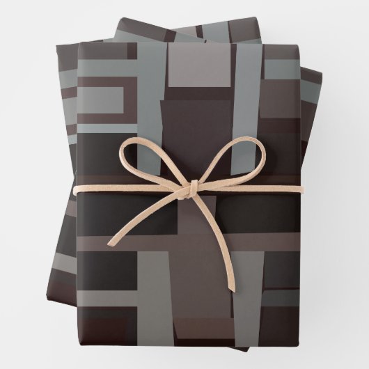 Modernes geometrisches Muster Mitte des Jahrhunder Geschenkpapier Set (Beispiel)