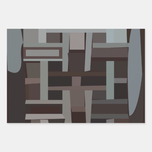 Modernes geometrisches Muster Mitte des Jahrhunder Geschenkpapier Set (Vorderseite)