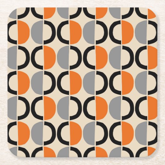 Modernes geometrisches Muster Mitte des Jahrhunder Rechteckiger Pappuntersetzer (Vorderseite)