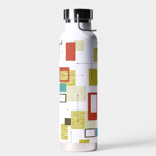 Modernes geometrisches Muster Mitte des Jahrhunder Trinkflasche