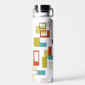Modernes geometrisches Muster Mitte des Jahrhunder Trinkflasche (Rückseite)