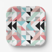 Modernes geometrisches Muster Pappteller (Vorderseite)