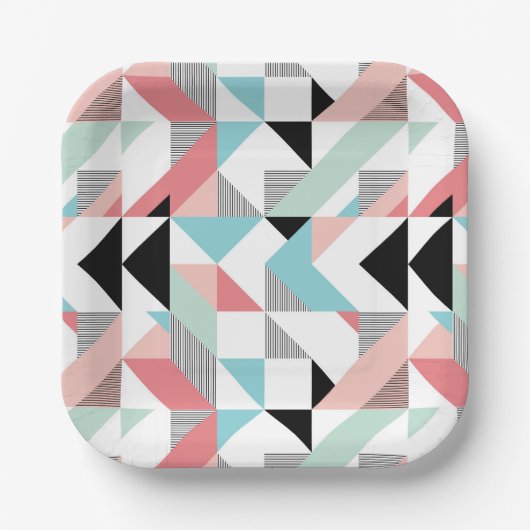 Modernes geometrisches Muster Pappteller (Vorderseite)