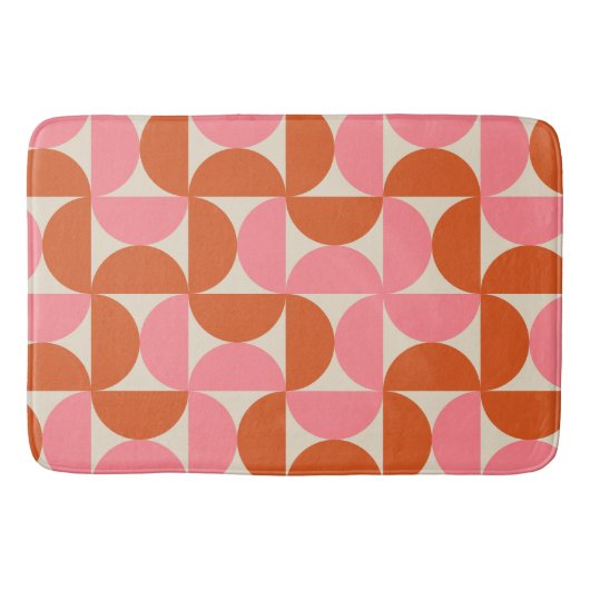 Modernes geometrisches Muster rosa orange Badematte (Vorderseite)