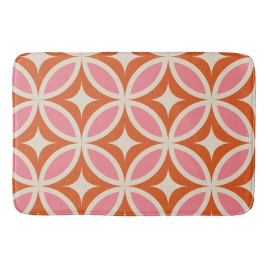 Modernes geometrisches Muster rosa orange Badematte (Vorderseite)