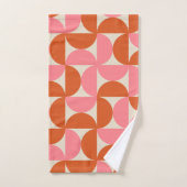 Modernes geometrisches Muster rosa orange Badhandtuch Set (Handtuch)