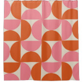 Modernes geometrisches Muster rosa orange Duschvorhang (Vorderseite)