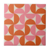 Modernes geometrisches Muster rosa orange Fliese (Vorderseite)
