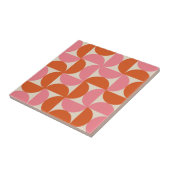 Modernes geometrisches Muster rosa orange Fliese (Seite)