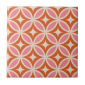 Modernes geometrisches Muster rosa orange Fliese (Vorderseite)