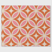 Modernes geometrisches Muster rosa orange Geschenkpapier (Flach)