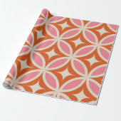 Modernes geometrisches Muster rosa orange Geschenkpapier (Ungerollt)
