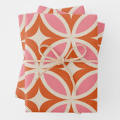 Modernes geometrisches Muster rosa orange Geschenkpapier Set (Beispiel)