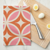 Modernes geometrisches Muster rosa orange Geschirrtuch (Viertel Falte)