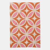 Modernes geometrisches Muster rosa orange Geschirrtuch (Vertikal)