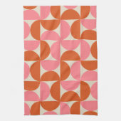 Modernes geometrisches Muster rosa orange Geschirrtuch (Vertikal)
