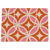 Modernes geometrisches Muster, rosa orange Große Geschenktüte (Vorderseite)