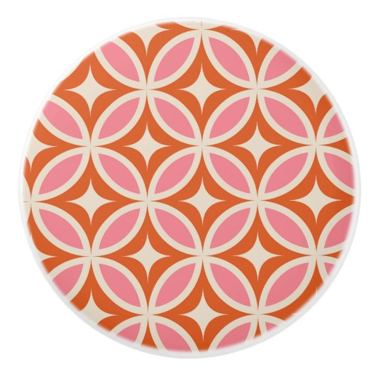 Modernes geometrisches Muster rosa orange Keramikknauf (Vorderseite)