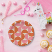 Modernes geometrisches Muster rosa orange Pappteller (Party)