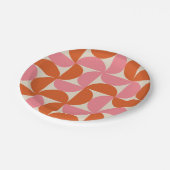 Modernes geometrisches Muster rosa orange Pappteller (Schrägansicht)