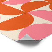 Modernes geometrisches Muster rosa orange Poster (Ecke)