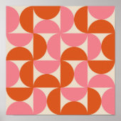 Modernes geometrisches Muster rosa orange Poster (Vorne)