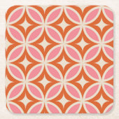 Modernes geometrisches Muster, rosa orange Rechteckiger Pappuntersetzer (Vorderseite)