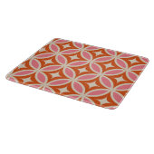 Modernes geometrisches Muster rosa orange Schneidebrett (Ecke)