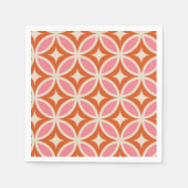 Modernes geometrisches Muster rosa orange Serviette (Vorderseite)