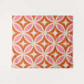 Modernes geometrisches Muster, rosa orange Wandteppich (Vorderseite (Horizontal))