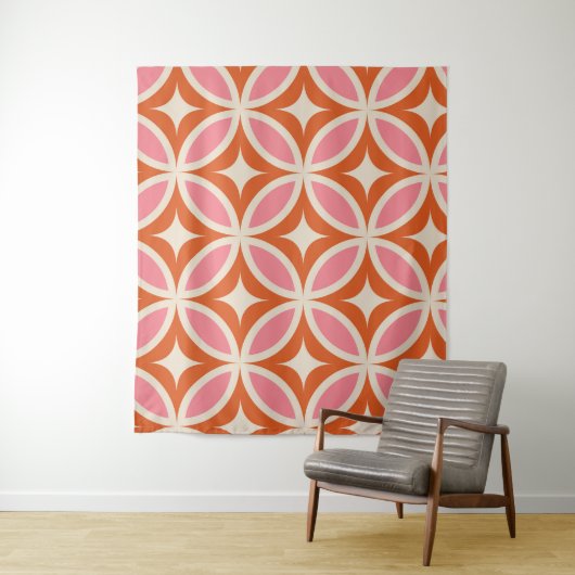 Modernes geometrisches Muster, rosa orange Wandteppich (Beispiel)
