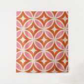 Modernes geometrisches Muster, rosa orange Wandteppich (Vorderseite)