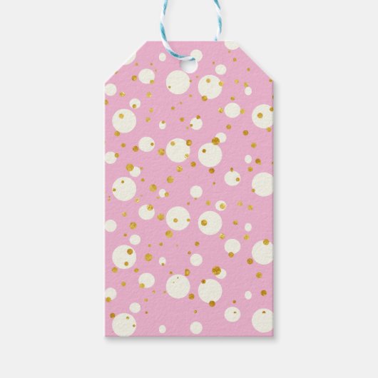 Modernes geometrisches Muster Rosa Weihnachten Geschenkanhänger (Vorderseite)