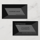 Modernes geometrisches Muster Schwarz Grau Visitenkarte (Vorne/Hinten)