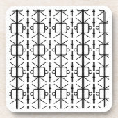 Modernes geometrisches Muster Schwarz/Weiß Getränkeuntersetzer (Vorderseite)